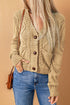 Front Pockets Buttons Textured Cardigan